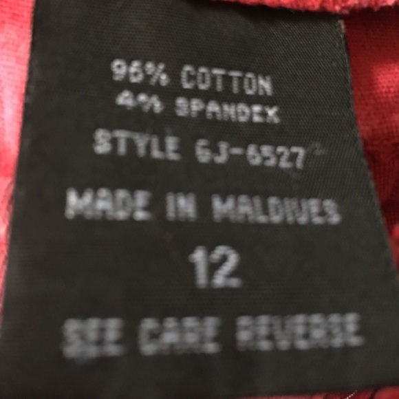 Stretch Red slim fit glitter straight leg pants - Picture 6 of 6